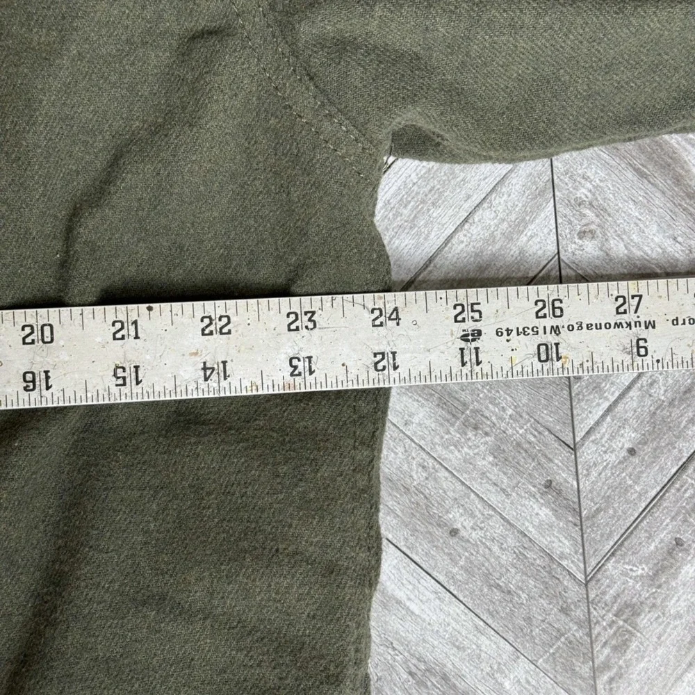 Lee Mens Regular Fit Sherpa Lined Shirt Jacket Olive Green Heavyweight Large
